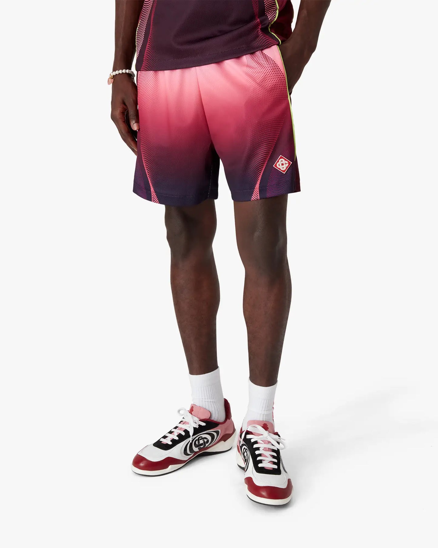 Short de football dégradé aubergine