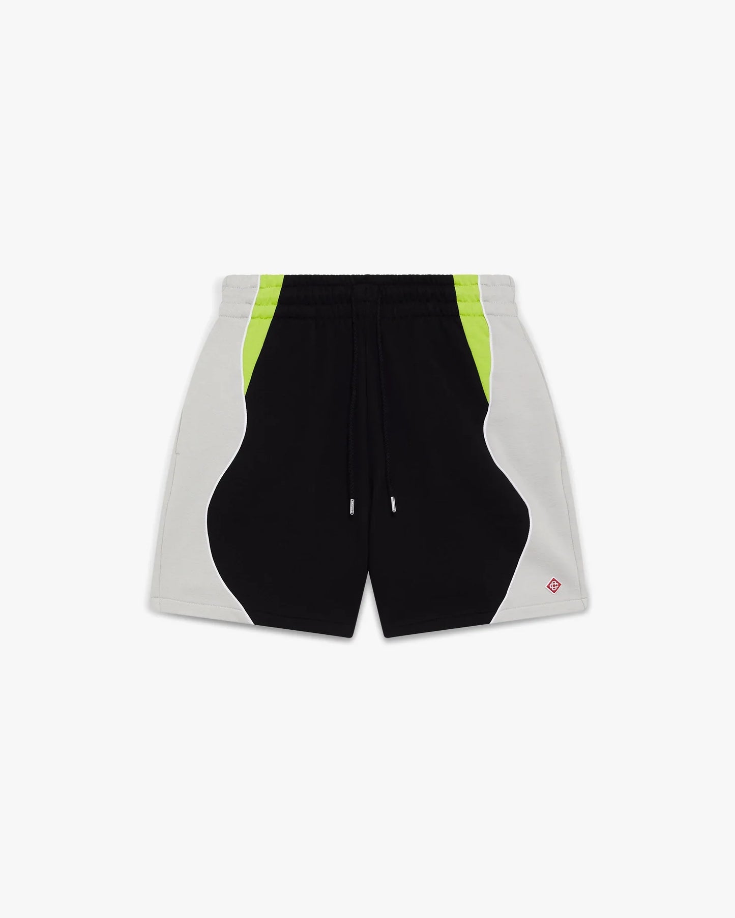 Short molletonné color-block noir et gris