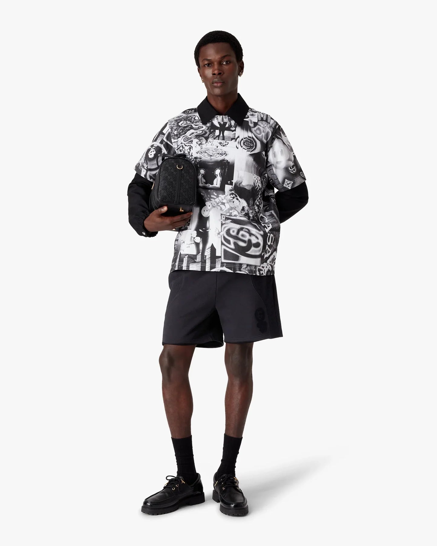 Short en molleton imprimé flocage logo Black Squash