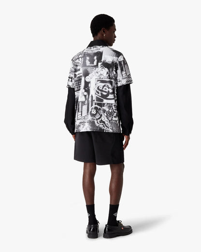 Short en molleton imprimé flocage logo Black Squash