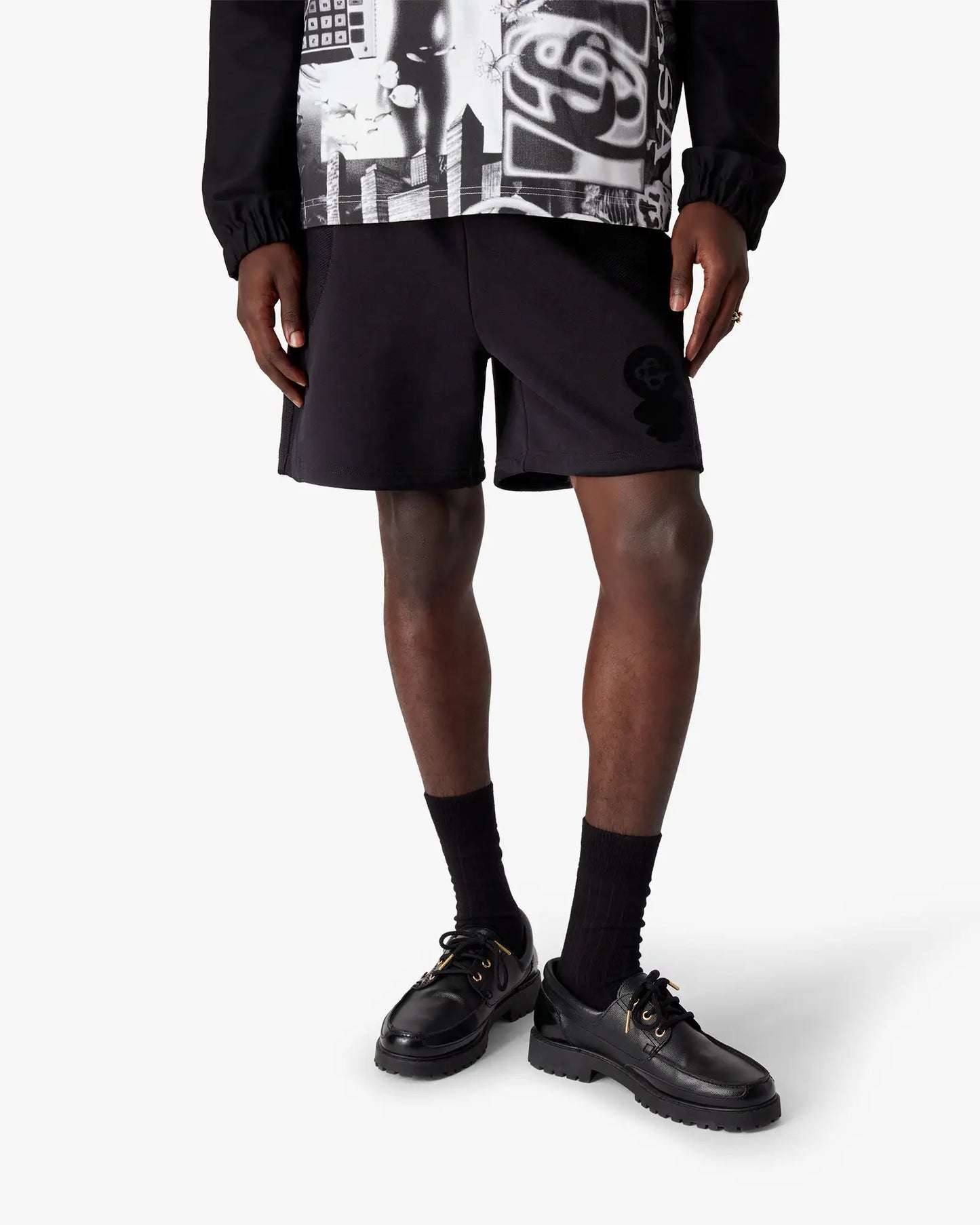 Short en molleton imprimé flocage logo Black Squash