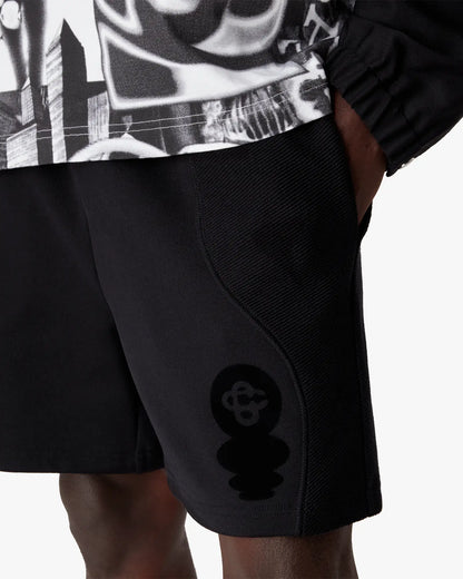Short en molleton imprimé flocage logo Black Squash
