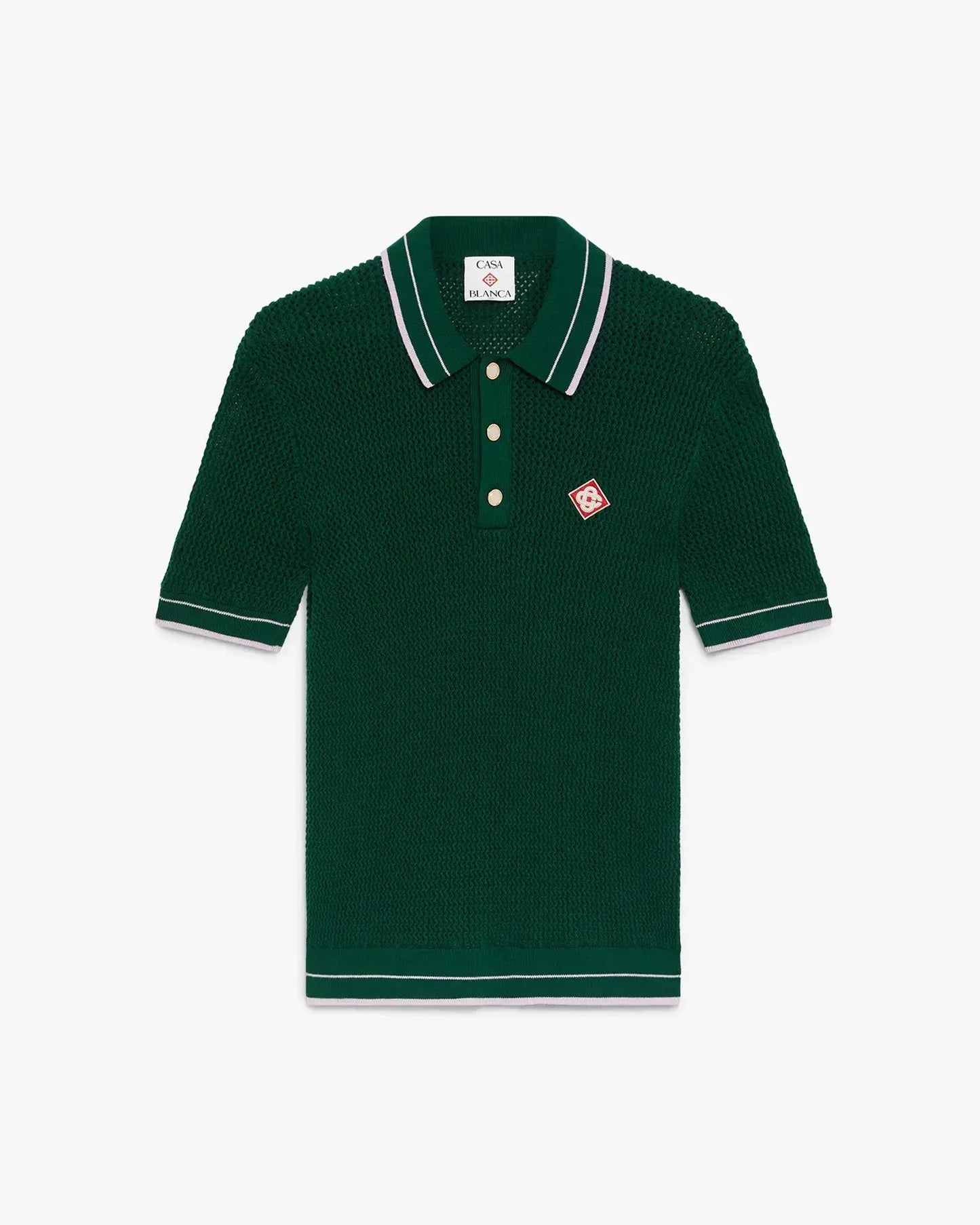 Polo à manches courtes en crochet vert