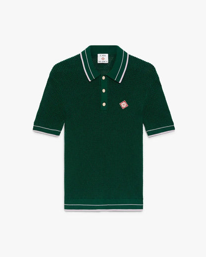 Polo à manches courtes en crochet vert