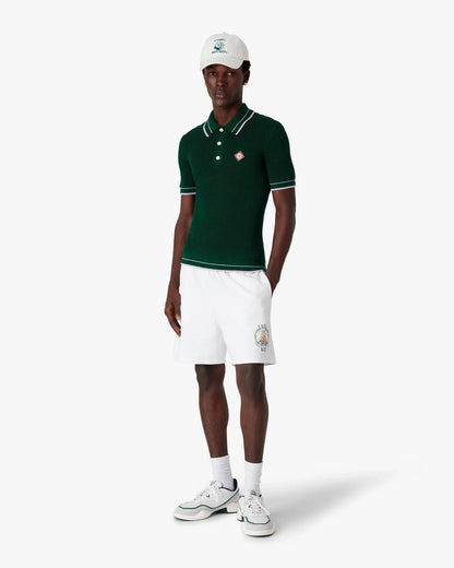 Polo à manches courtes en crochet vert