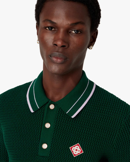 Polo à manches courtes en crochet vert