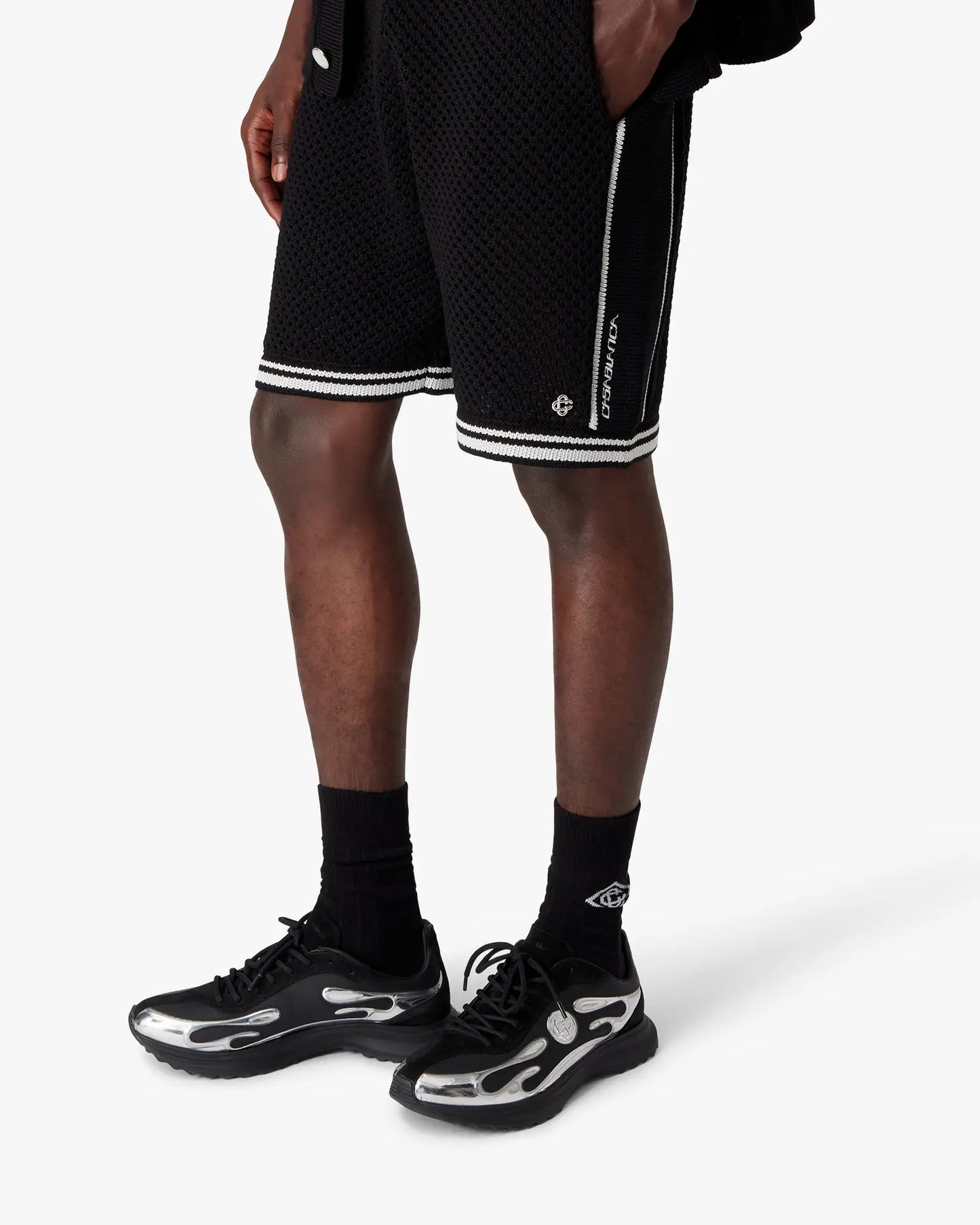 Shorts en maille noire