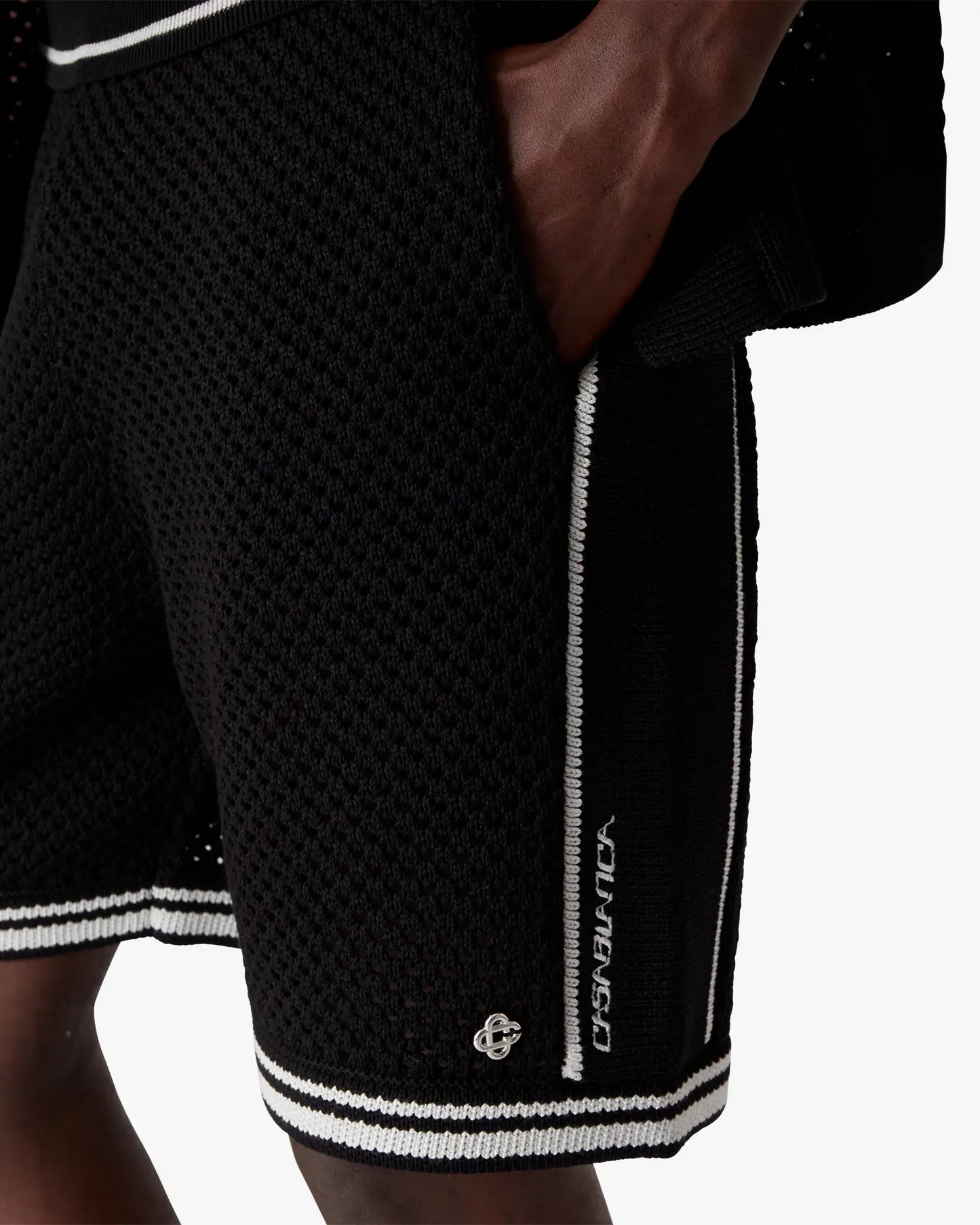 Shorts en maille noire