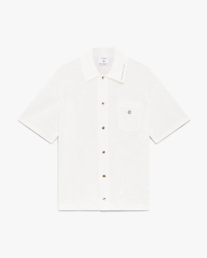 Chemise en maille blanche à manches courtes