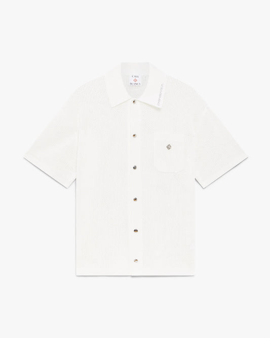 White Short Sleeve Mesh Shirt