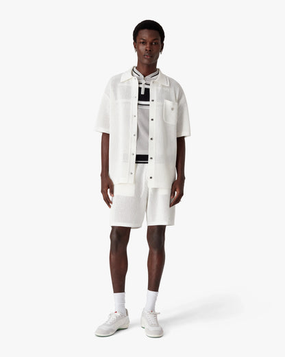 Chemise en maille blanche à manches courtes