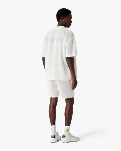 Chemise en maille blanche à manches courtes