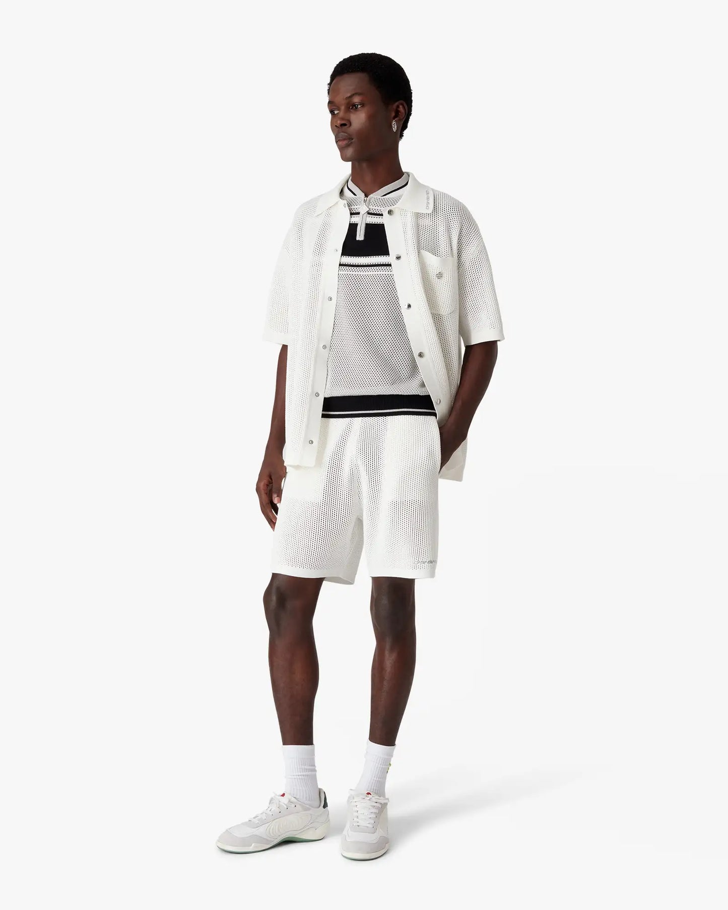 Shorts en mesh blancs
