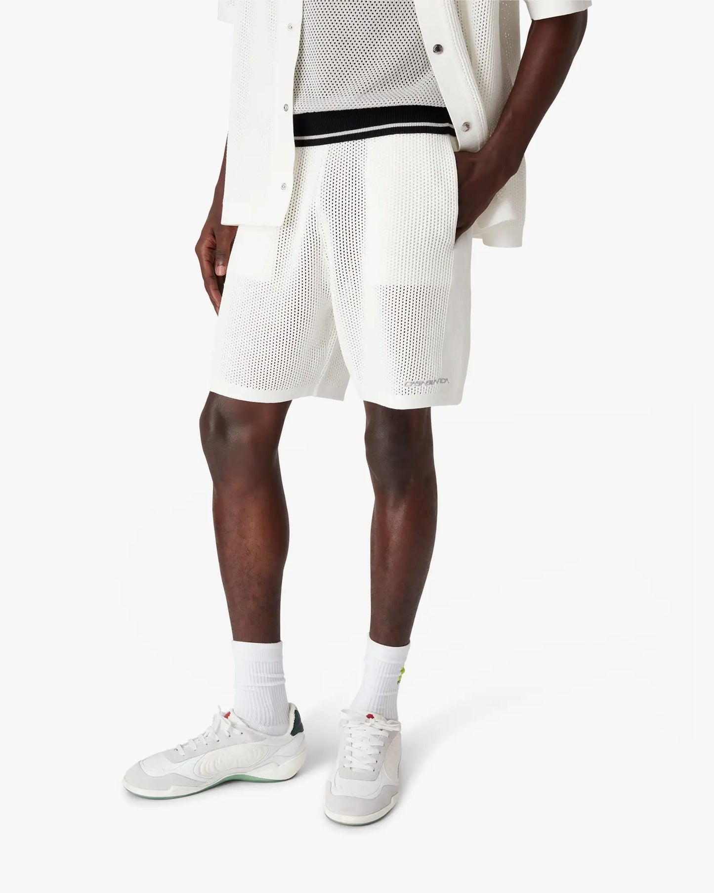 Shorts en mesh blancs