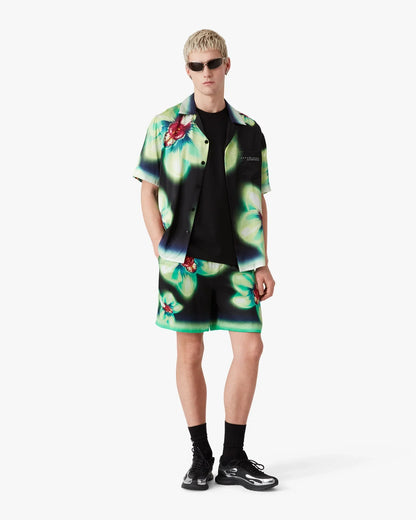 Chemise en soie à manches courtes Orchid Glitch