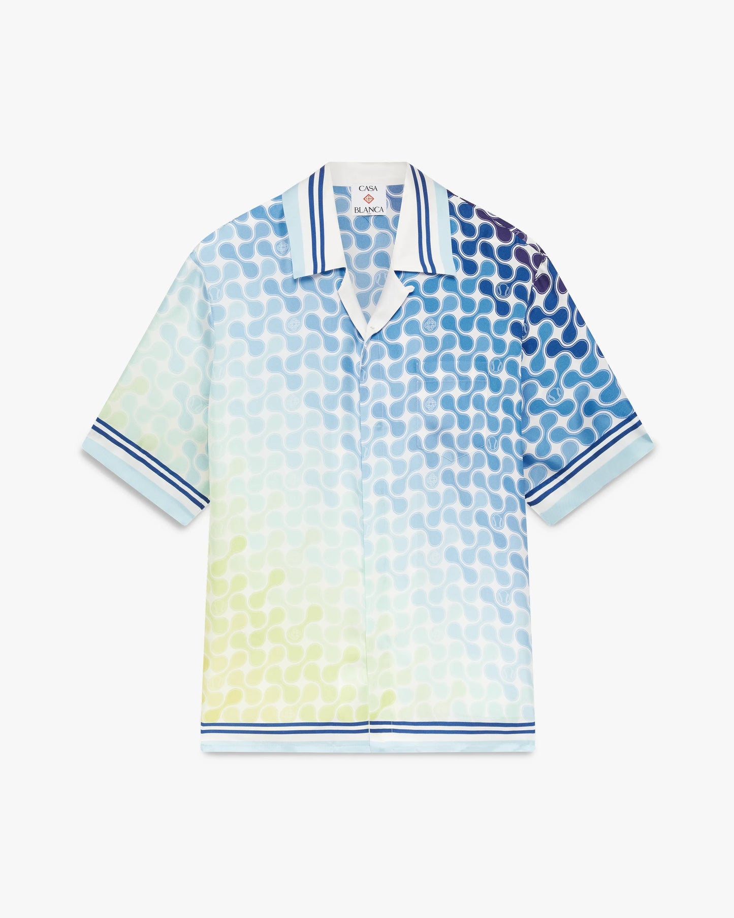 Chemise en soie à manches courtes à carreaux dégradés pour le tennis