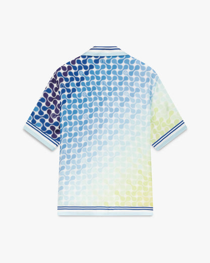 Chemise en soie à manches courtes à carreaux dégradés pour le tennis