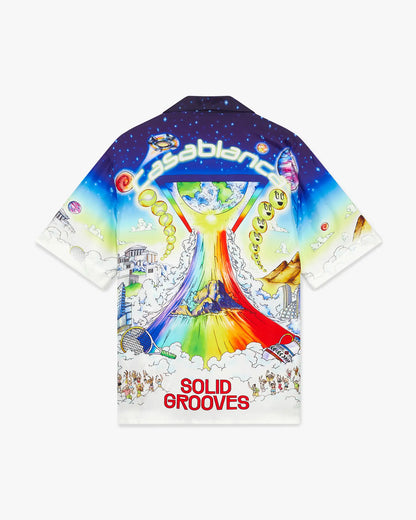 Chemise en soie à manches courtes Solid Grooves