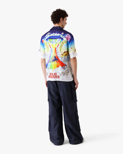 Chemise en soie à manches courtes Solid Grooves