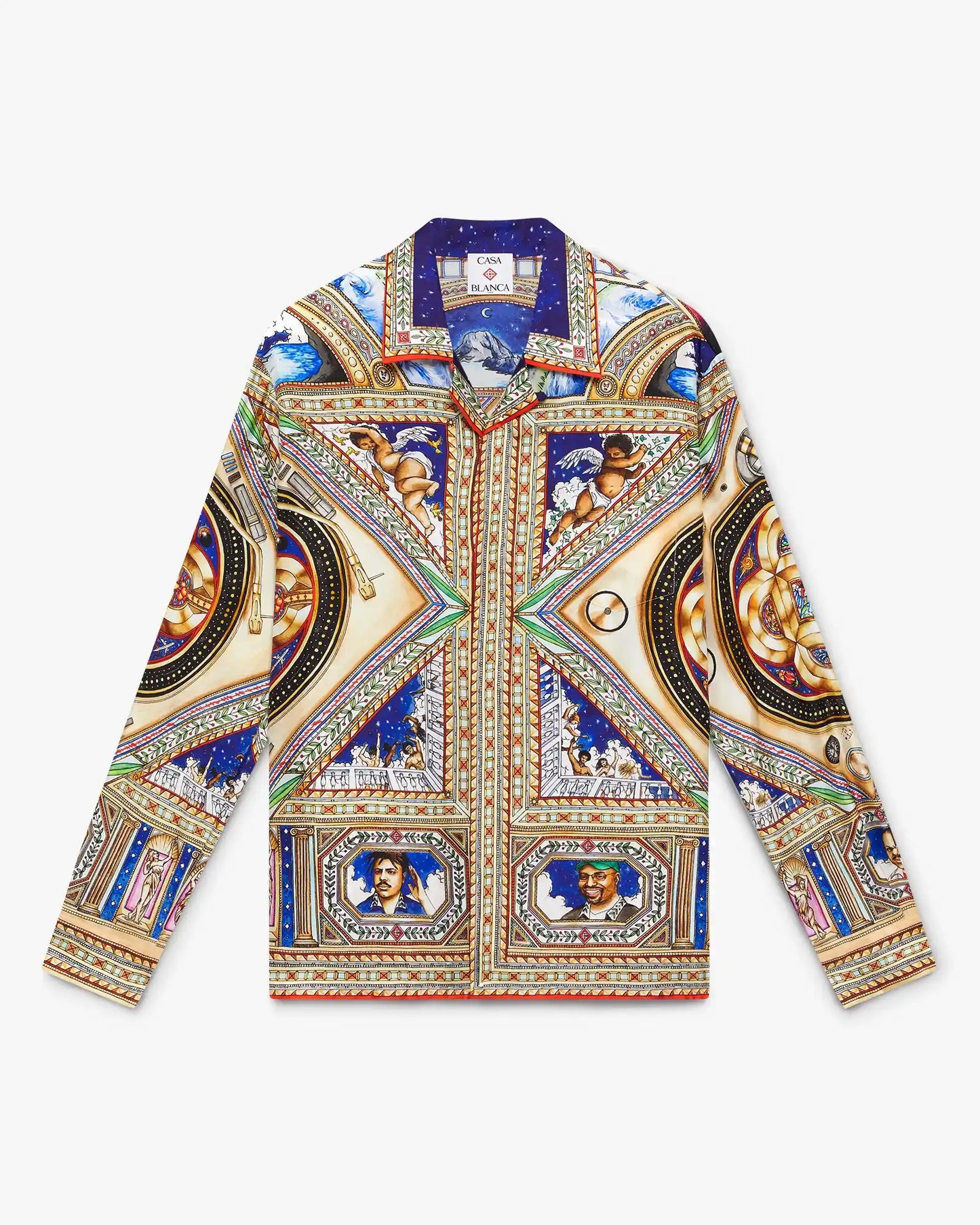 Chemise en soie à manches longues Plafond Orné De Musique