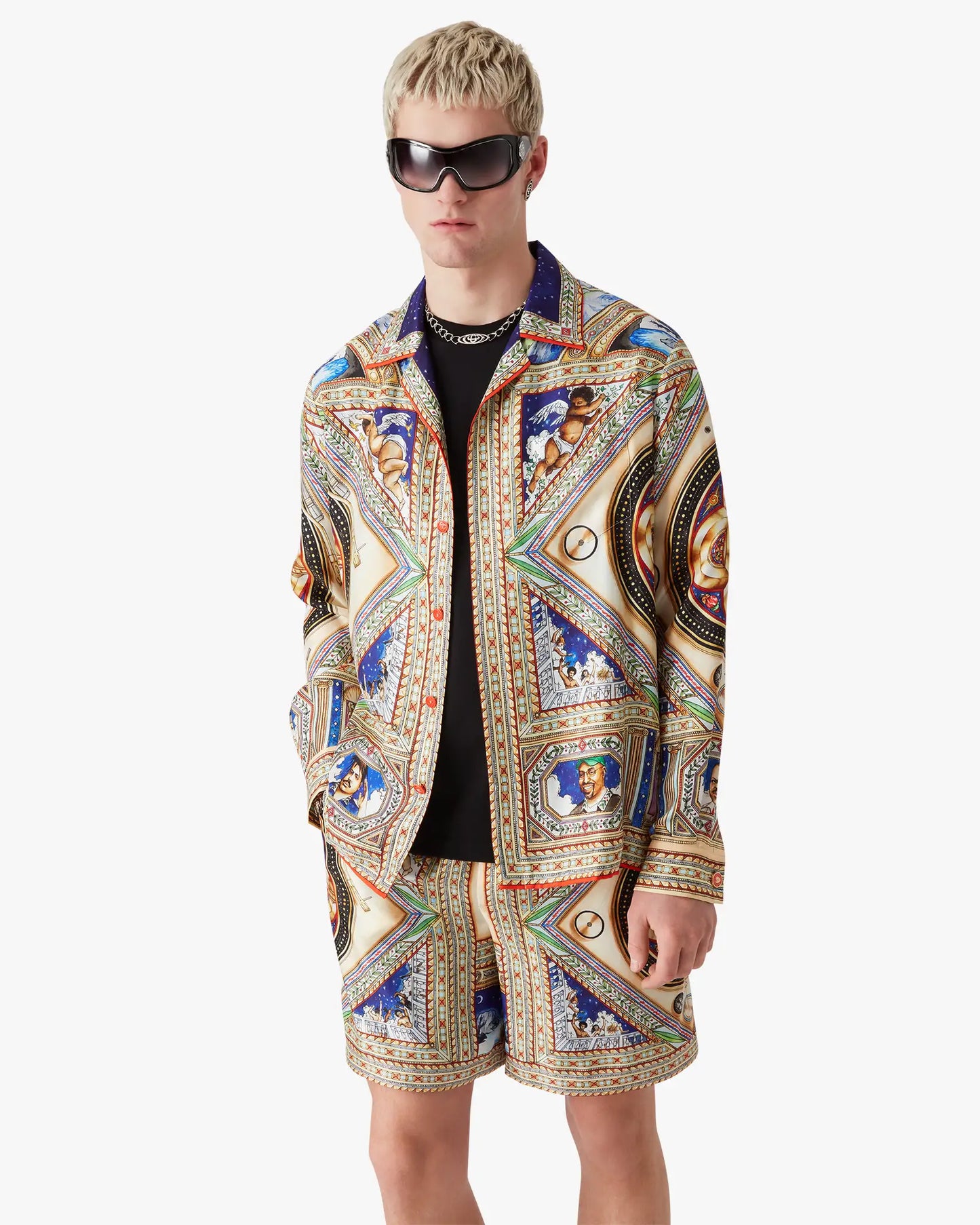 Chemise en soie à manches longues Plafond Orné De Musique