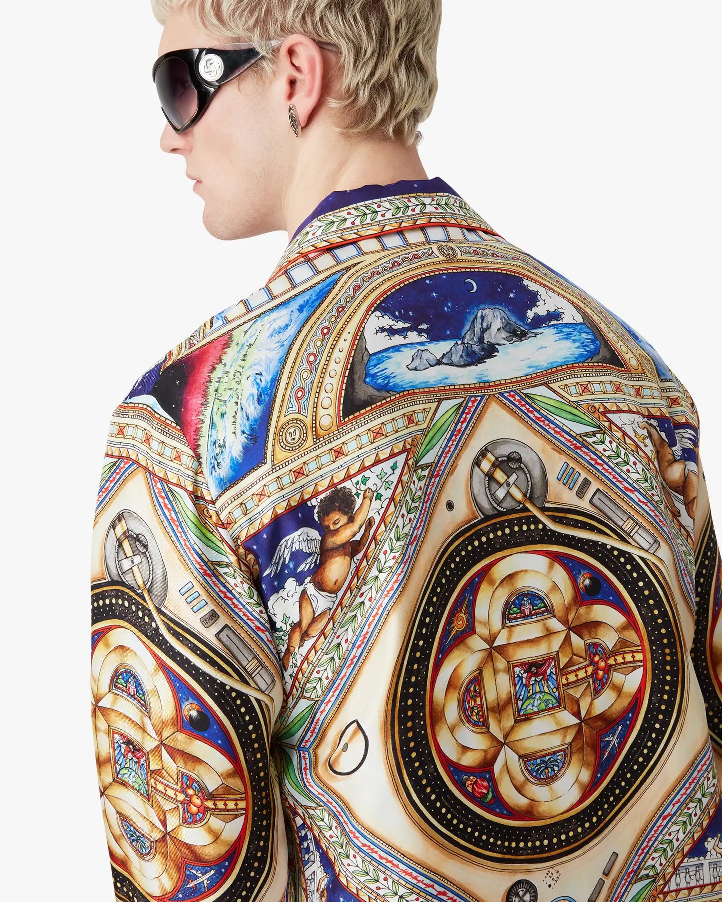 Chemise en soie à manches longues Plafond Orné De Musique
