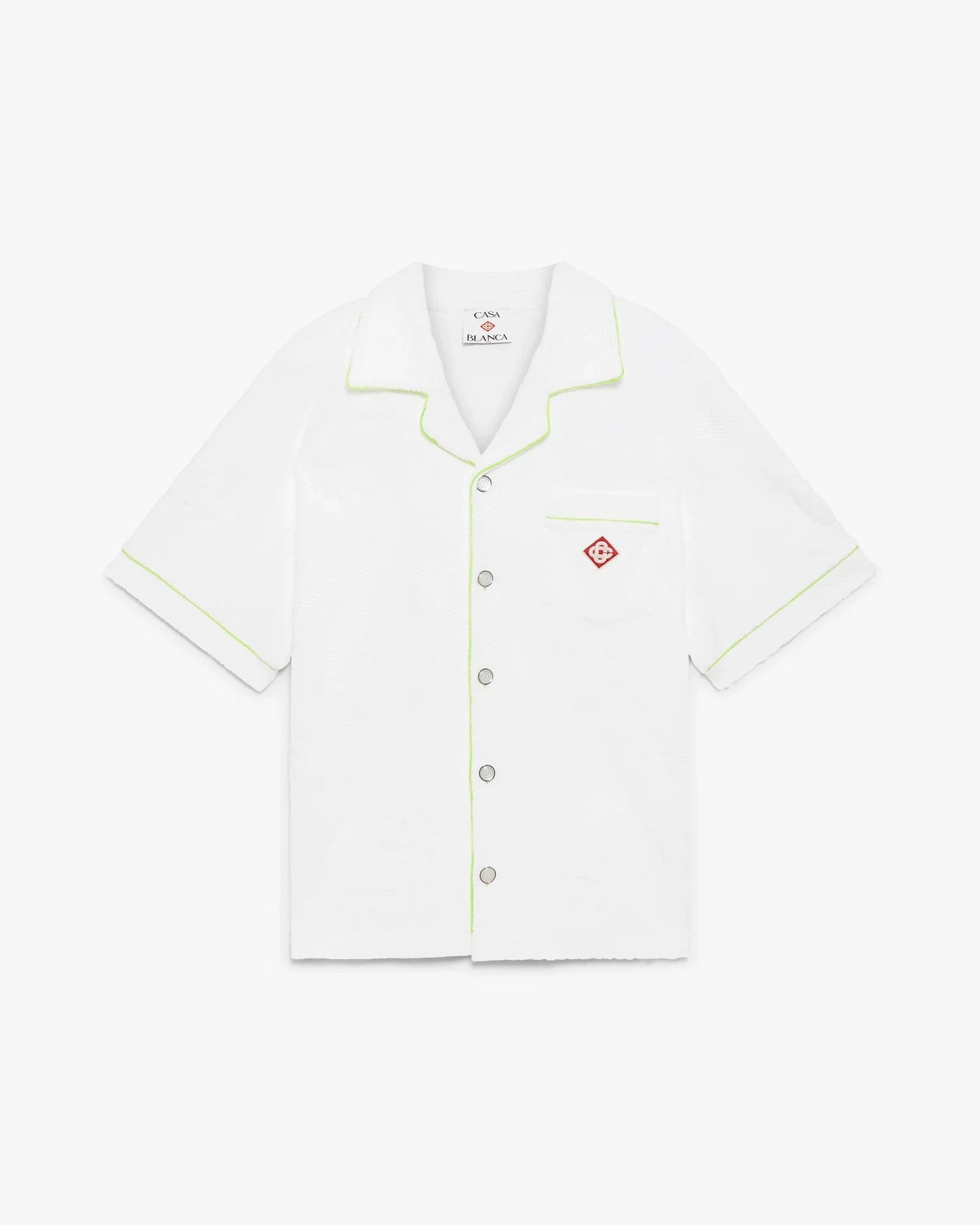 Chemise blanche éponge monogramme à manches courtes