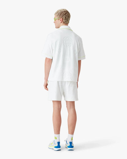 Chemise blanche éponge monogramme à manches courtes