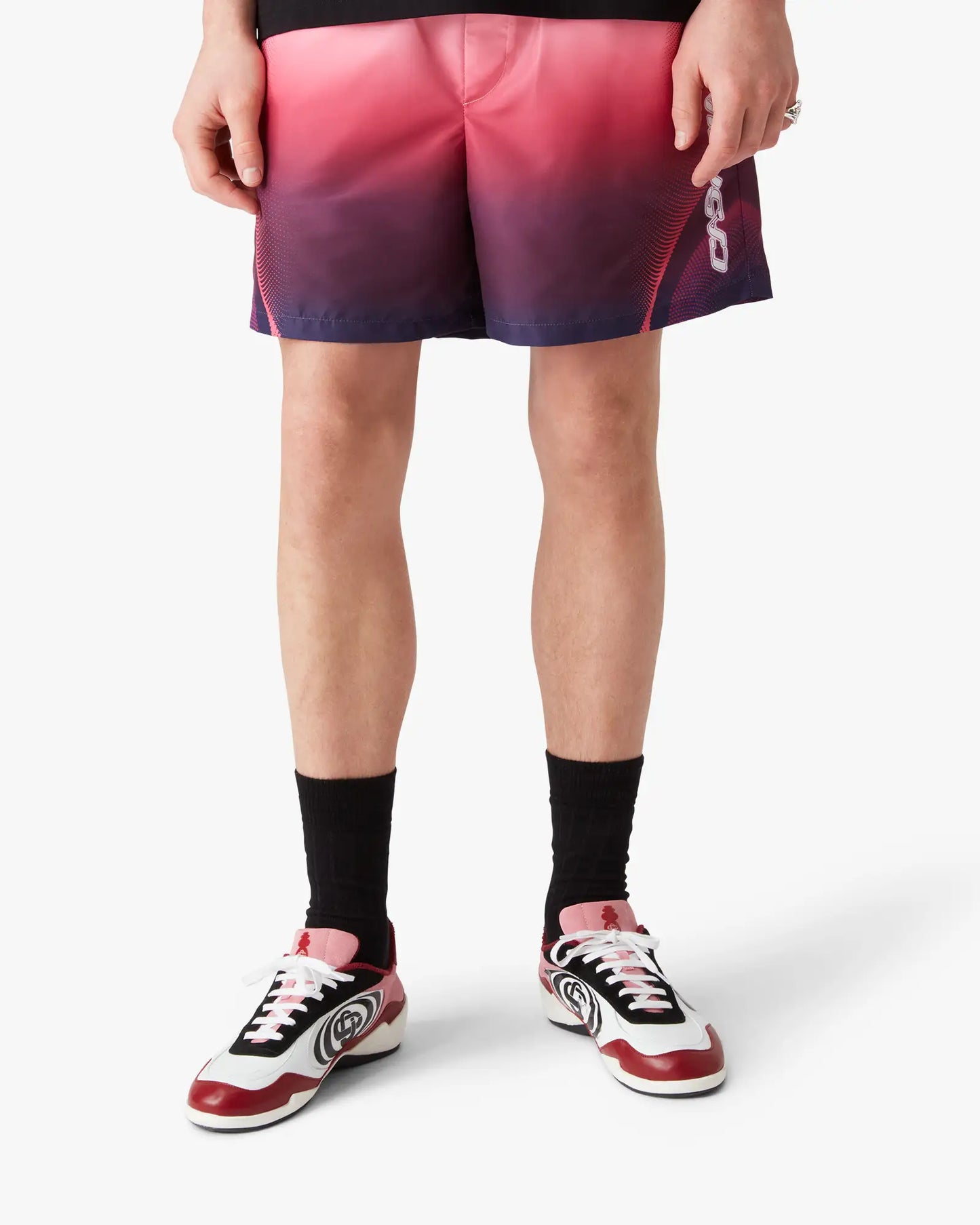Short de bain imprimé dégradé aubergine