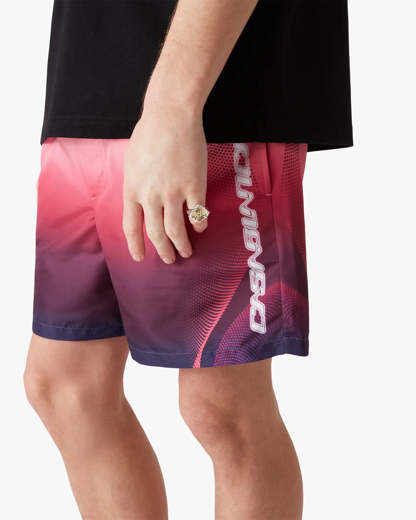 Short de bain imprimé dégradé aubergine