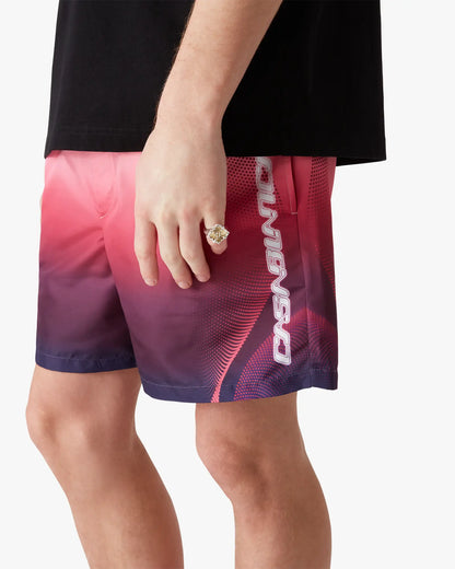 Short de bain imprimé dégradé aubergine