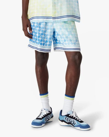 Short en soie à carreaux dégradés de tennis
