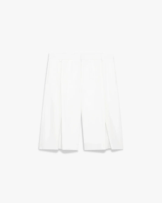 White Pleated Baggy Shorts