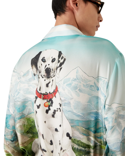 Dalmatian A La Montange Long Sleeve Silk Shirt