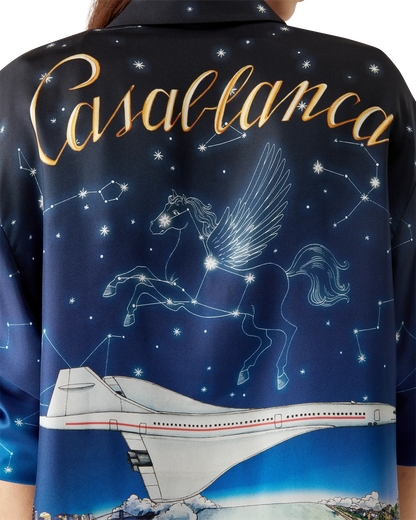 Vol De Nuit Long Sleeve Silk Shirt