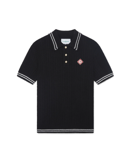 Silver Trim Boucle Polo Shirt