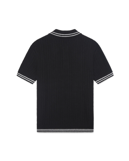 Silver Trim Boucle Polo Shirt