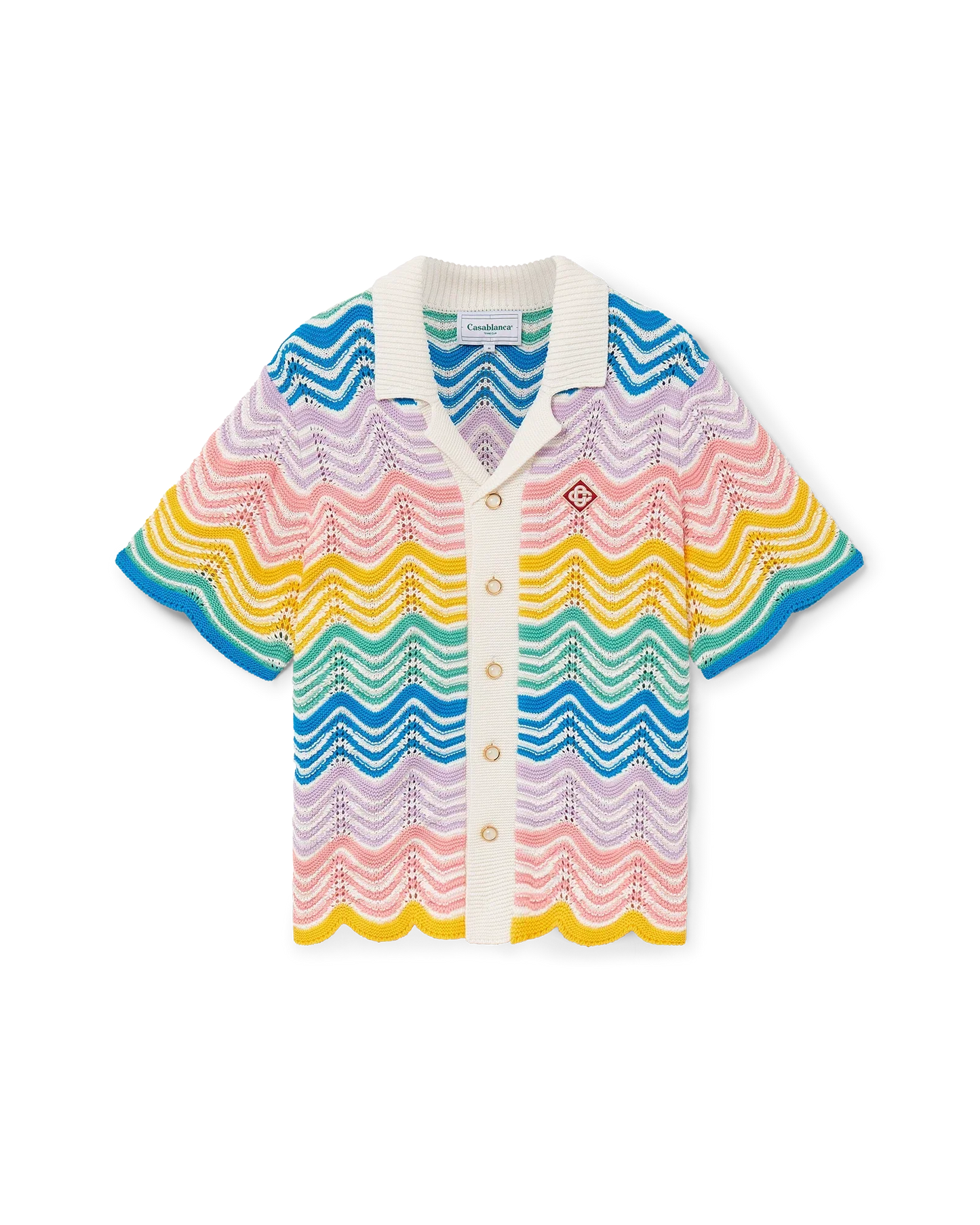 Chemise en maille à motif ondulé dégradé