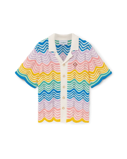 Chemise en maille à motif ondulé dégradé