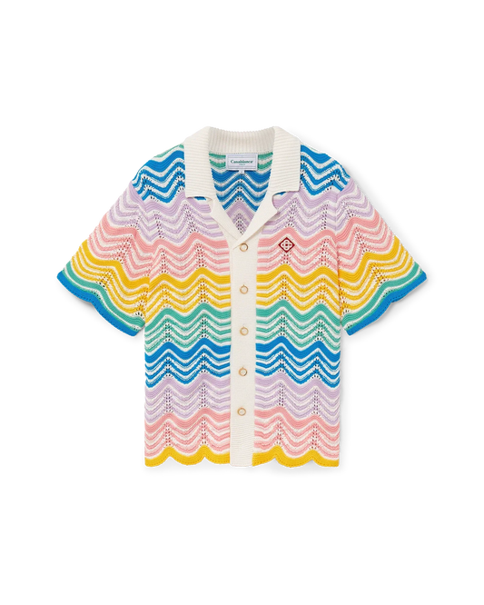 Gradient Wave Knit Shirt