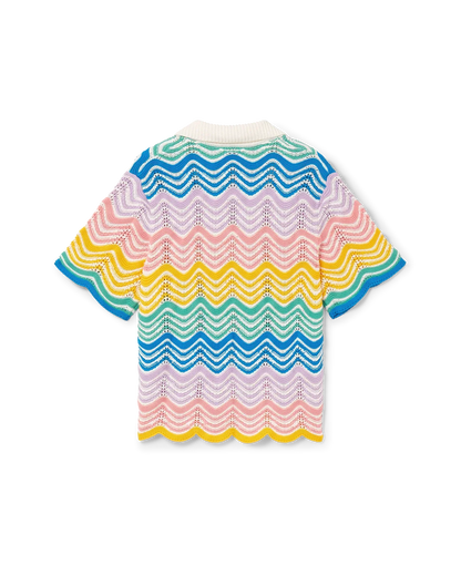Chemise en maille à motif ondulé dégradé