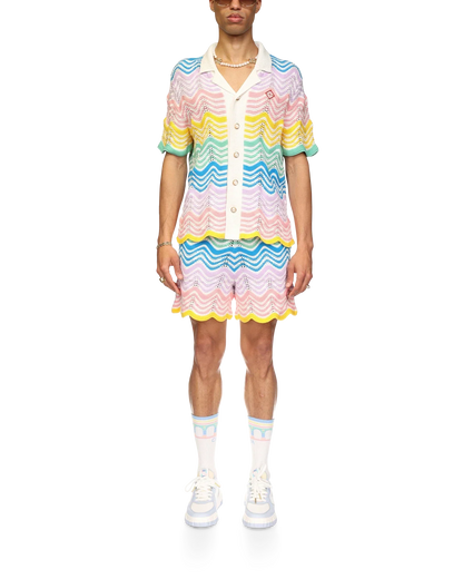 Chemise en maille à motif ondulé dégradé
