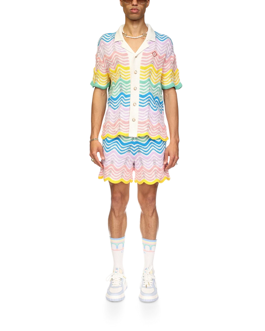 Gradient Wave Knit Shirt