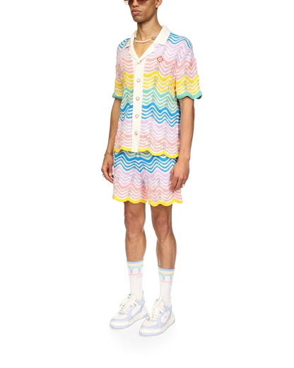 Chemise en maille à motif ondulé dégradé