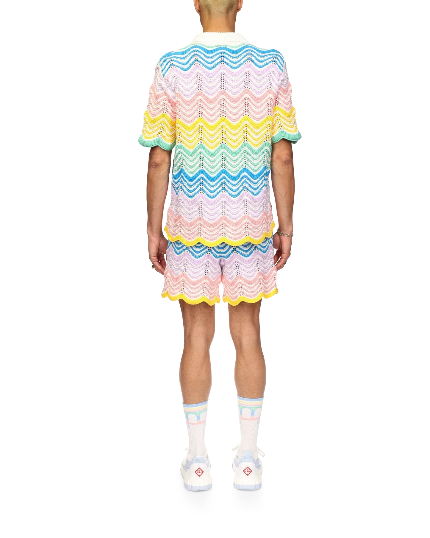 Chemise en maille à motif ondulé dégradé
