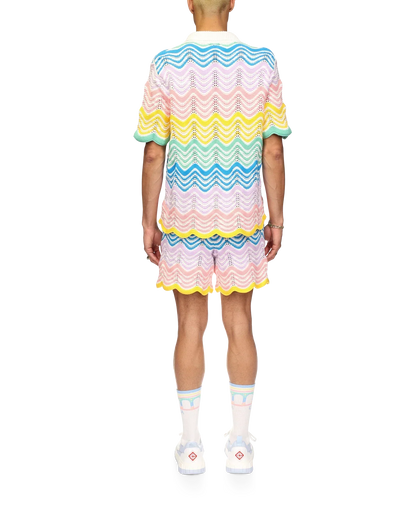 Chemise en maille à motif ondulé dégradé