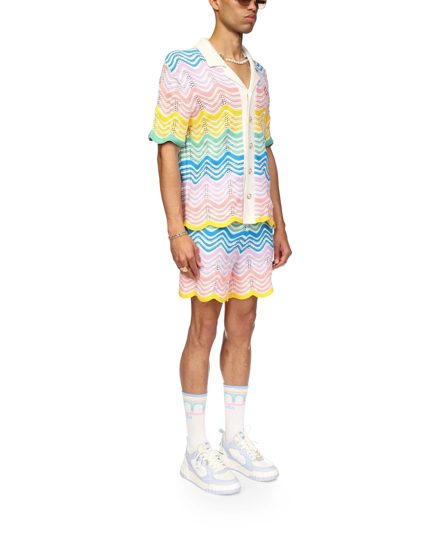 Chemise en maille à motif ondulé dégradé