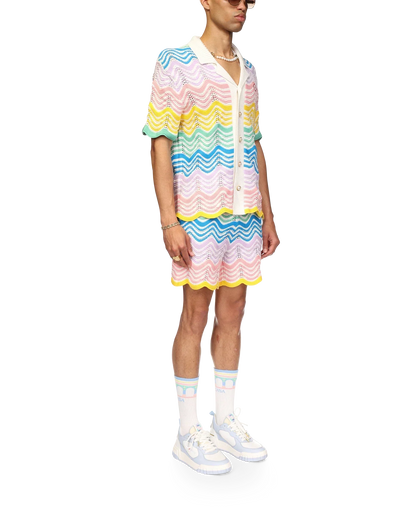 Chemise en maille à motif ondulé dégradé