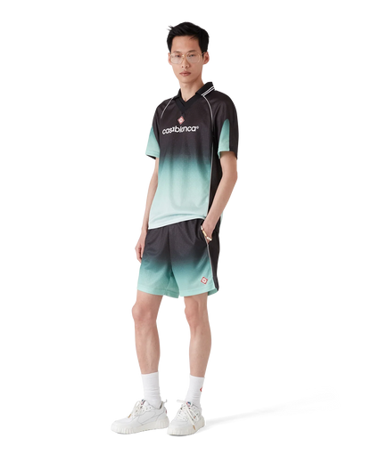 Maillot de football à manches courtes en jacquard monogramme dégradé