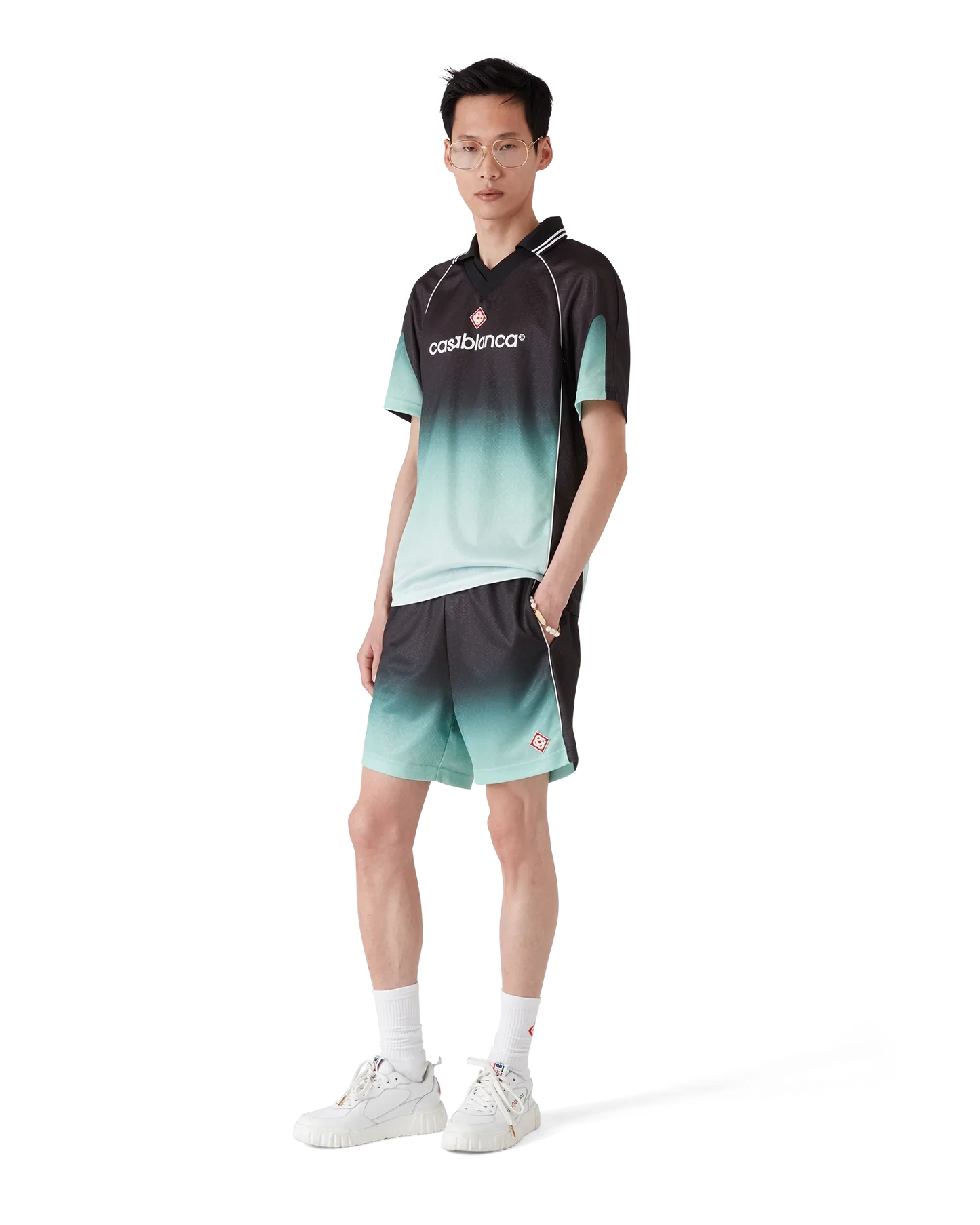 Short de football en jacquard monogramme dégradé